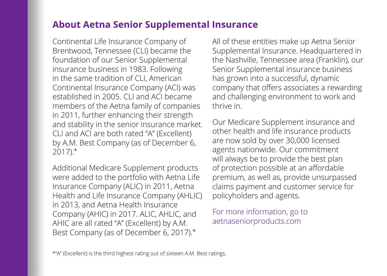 Aetna Senior Supplemental Insurance Aetna / Aetna medicare supplement